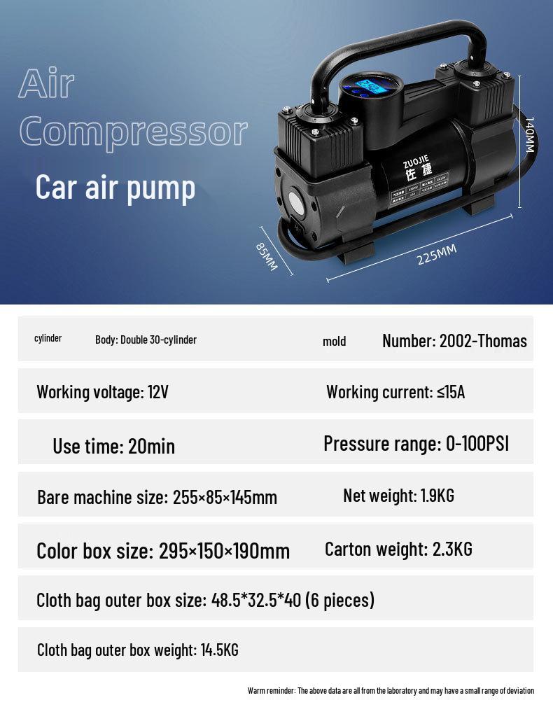 Portable High-Pressure Electric Car and Home Inflator for Tires and Basketballs