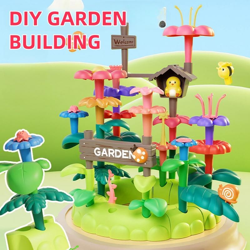 Non-Toxic 42Pcs Diy Flower Garden Building Toys Children Toys Game For Toddlers Educational Preschool Toy Gift Puzzle Creative Toys For Children