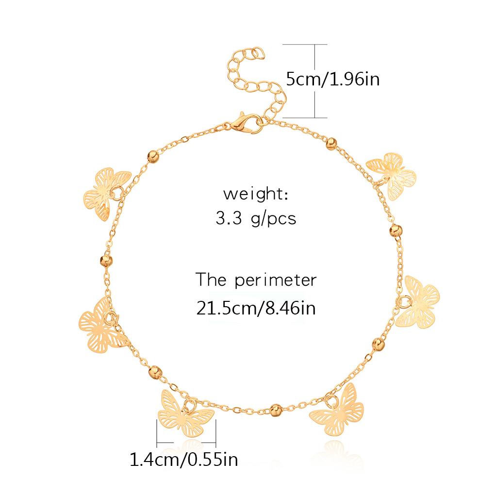 Exquisite Ankle Bracelets Butterflies Aesthetic Jewelry Pendents Wear-resistant Decorations Beach Gifts Foot Chains for Women