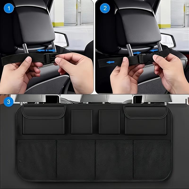 Car Seat Organizer Storage Bag with 8 Pockets and Adjustable Straps Suitable for Tools Bottles Accessories Vehicle Organization