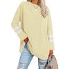 2022 Women's Loose Color Block T-Shirt with Drop Shoulder Sleeves and Round Neck