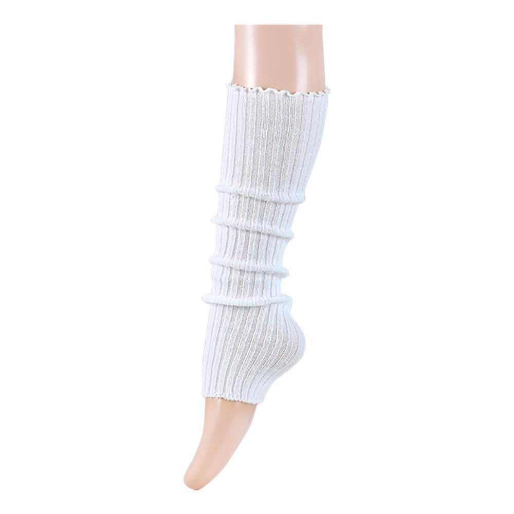 Women's White Knitted Lolita College Style Calf-Length Socks – Warm Spring/Summer Pile Design