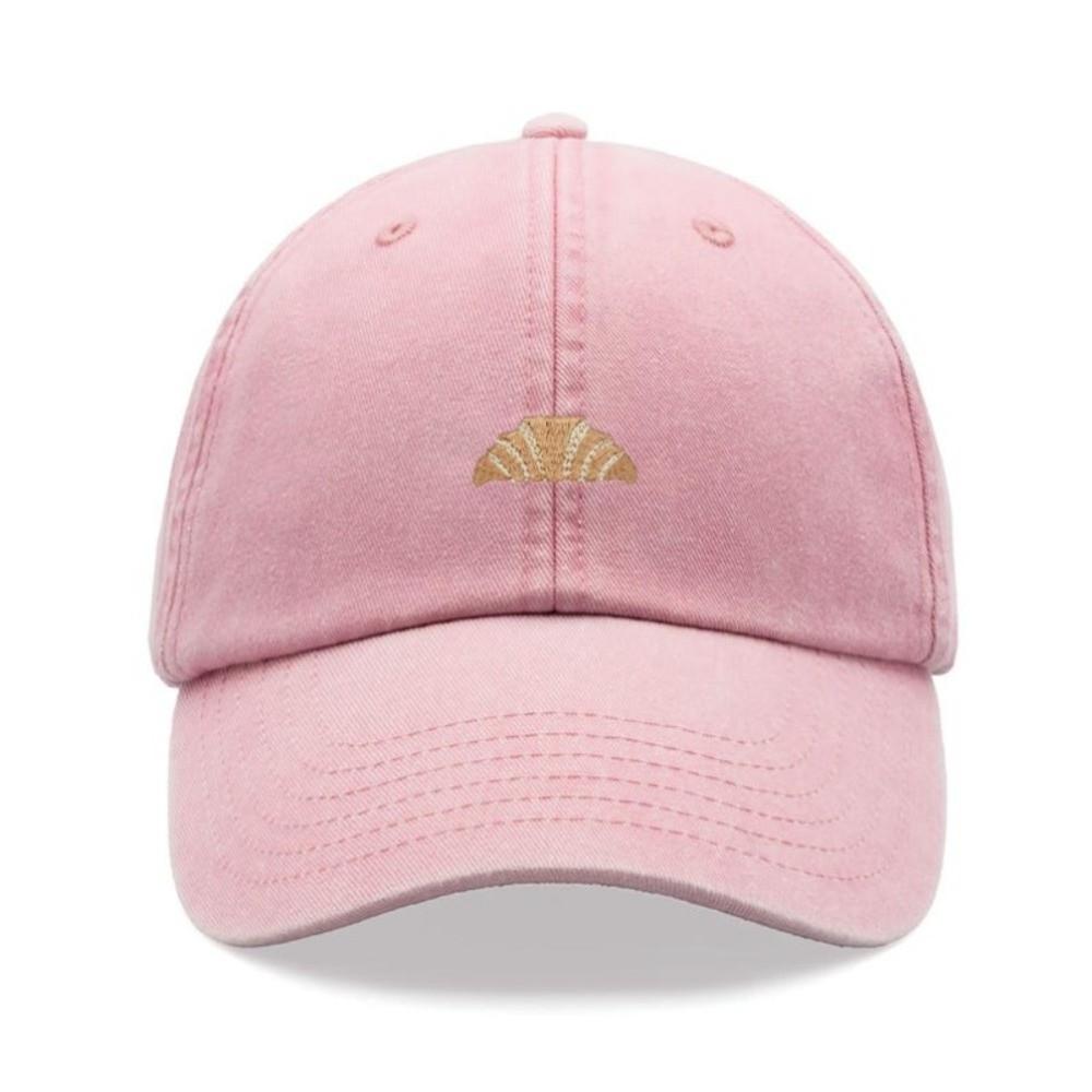 

Washed Cotton Croissant Printing Baseball Cap Adjustable Faded Baseball Hats Leisure Visor Peaked Cap