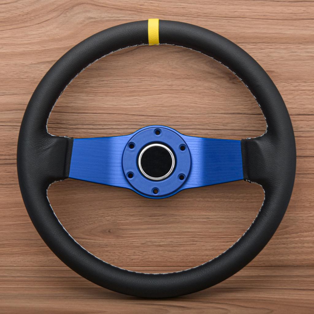 2 Spoke Blue Spoke Rally PVC Steering Wheel JDM Racing Sport Car Steering Wheel