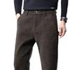 New Woolen Medium and Thick Men's Casual Pants Business Slim-fit Straight Elastic Pants