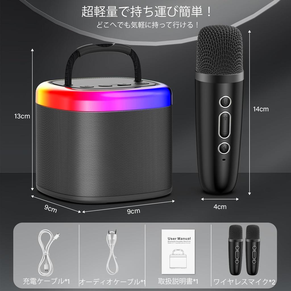 JYX Karaoke Bluetooth 2 Karaoke Home PA Kabellos Kabellos Kommt mit verschiedenen LED Audio Konvertierung Home Kompatibel mit japanischer Bedienungsanleitung