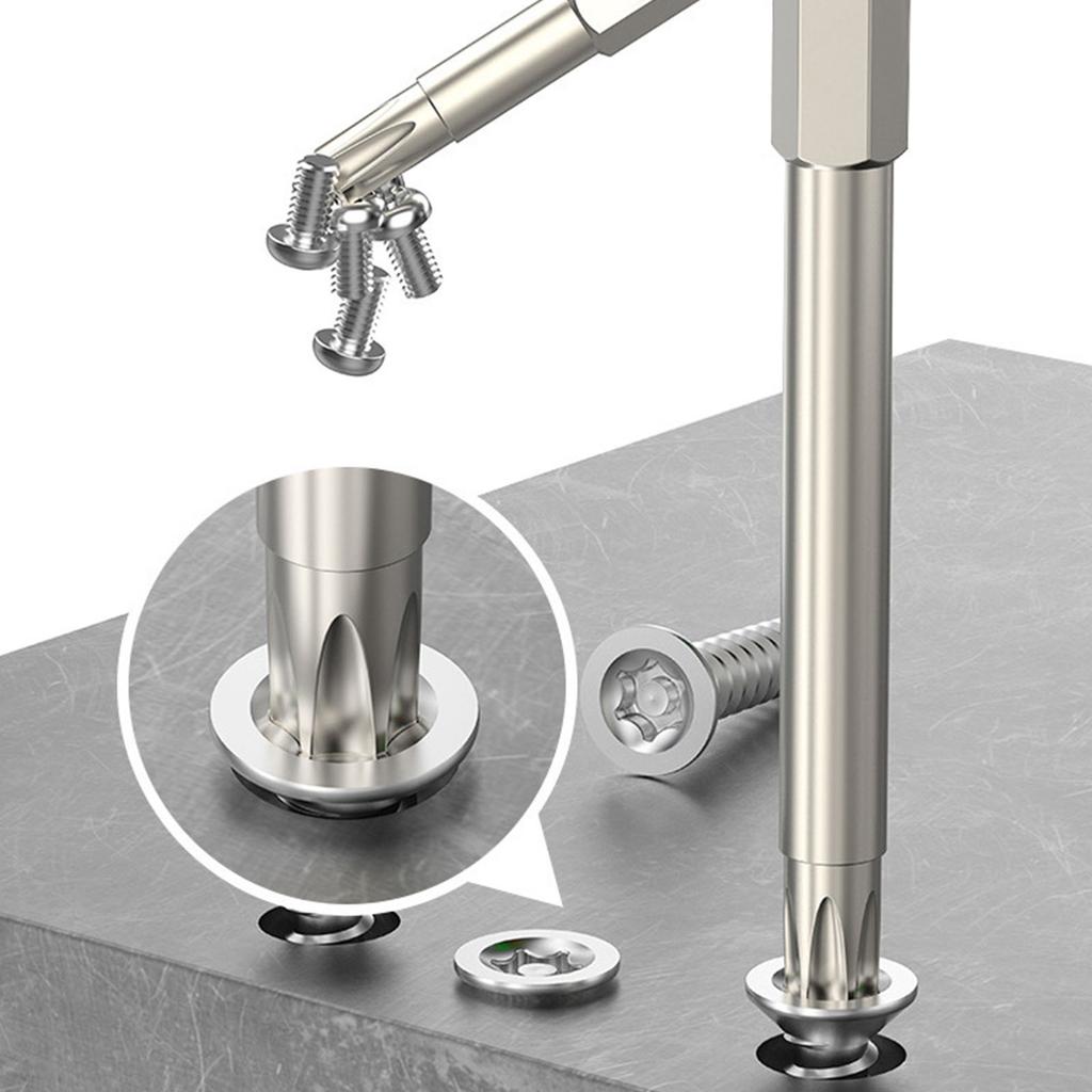 12Pcs 50/75/100mm Security Blossom Bit Set 1/4inch Hex Shank Magnetic Star Screwdriver Bit Set Magnetic Screw Driver