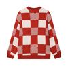 FILA Original Checkered Fashion Warm Pullover Knit Sweater Unisex sweater Water-Red F51M519402FRD