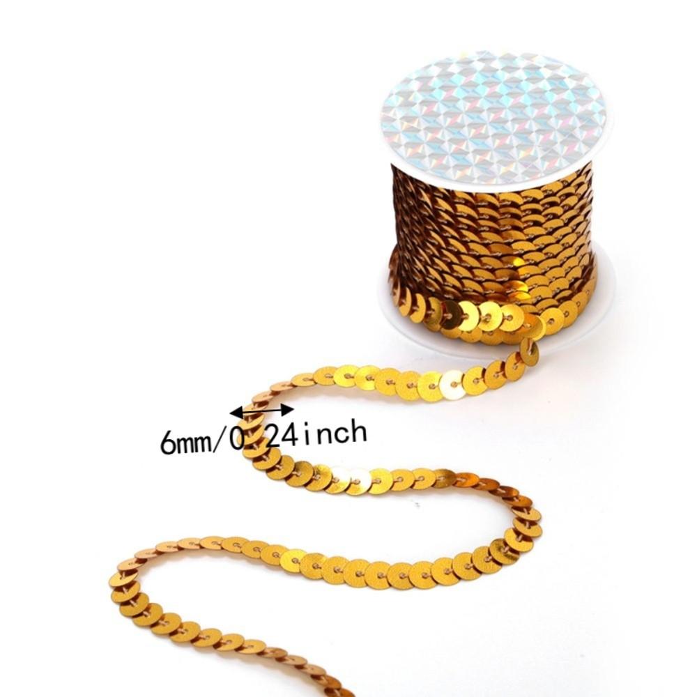 6pcs Flat Sequins Sequin Trim 5 Yards Length Paillette Strip Shiny Sequin String Craft DIY Projects