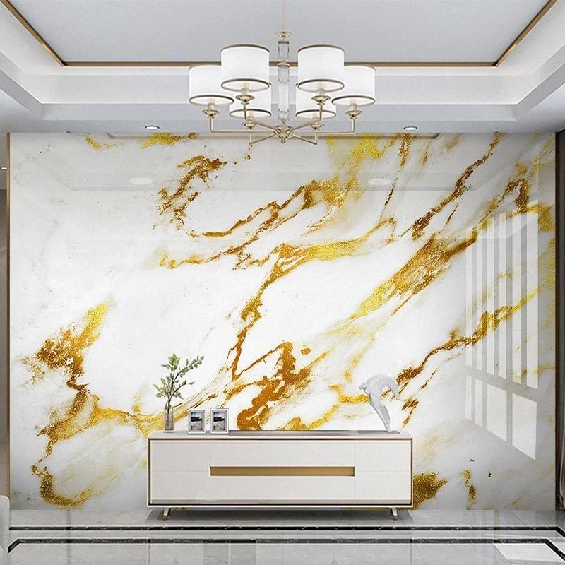 3D Gold Marmor Tapete Moderne Abstrakte Kunst Wandbild Wohnzimmer TV Sofa Schlafzimmer Heimdeko Wandbild