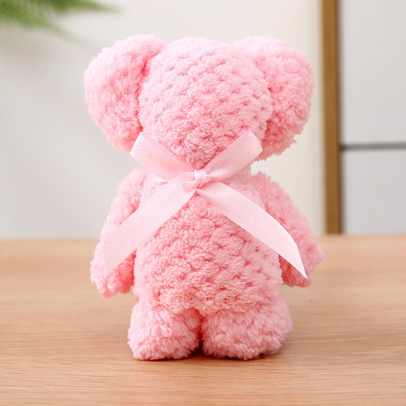 6PCS Cute Bear Towel Soft Coral Velvet Hand Towel Creative Wedding Bridesmaid Gifts Valentine's Day Gifts Party Decoration