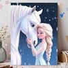 Disney Pearl Painting Frozen Elsa and Her Pony Nook 5D DIY Pearl Picture Crafts for Adults/Beginners Gift Ideas Home Decor
