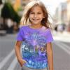 Cute Short Sleeved Shirt Cartoon Print Girls Children Soft Comfortable T-Shirts Girls