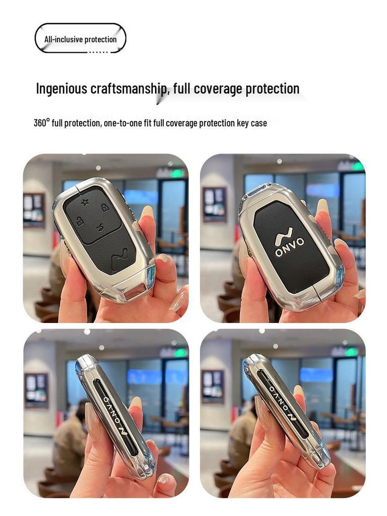 Compatible with Leto L60 and 2025 NIO Leto L90 metal leather car key covers.