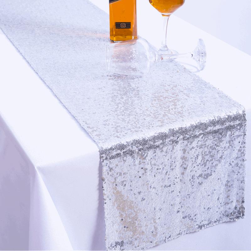12 "x 108" Glitter Pailletten Tisch Läufer Tuch Hochzeit Läufer Rose Gold Silber Sparkly