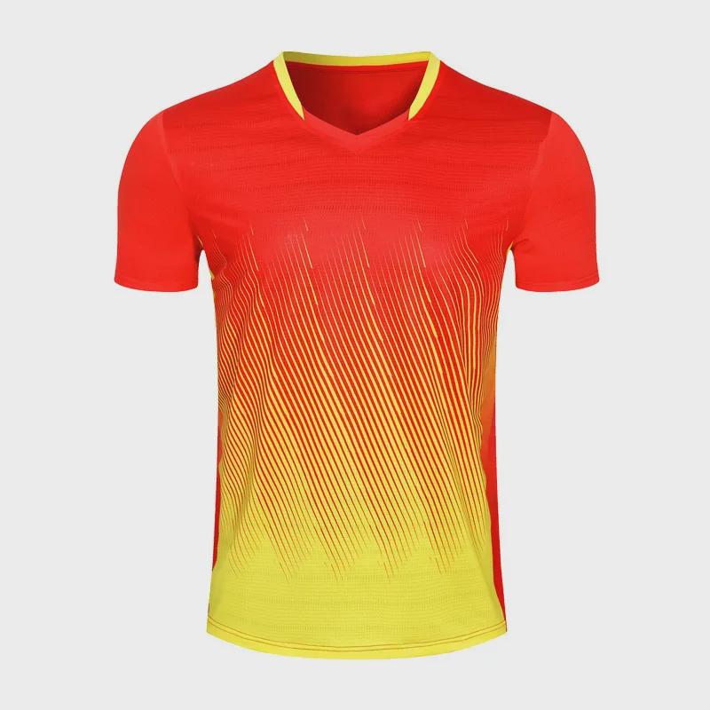 

Швидковисихаючі дихаючі футболки з короткими рукавами для настільного тенісу та бадмінтону з точковим принтом XL червоний