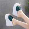 Fashion House Slippers Platform High-Heeled Shoes Lady Luxury Slides Increased Internal On A Wedge Peep Toe Designer Fashion Sexy Super