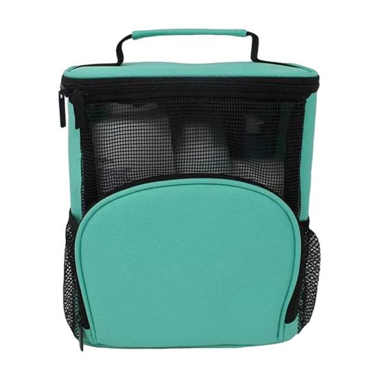 Large Capacity Travel Storage Bag Cosmetic Organizer with Handle Zipper Closure Waterproof Mesh Shower Bag with Hook