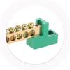 2Pcs Copper Terminal Connector Bar Heavy Duty Ground Bus Bar Kit 6 Terminal Positions for Distribution Box Electrical Equipment