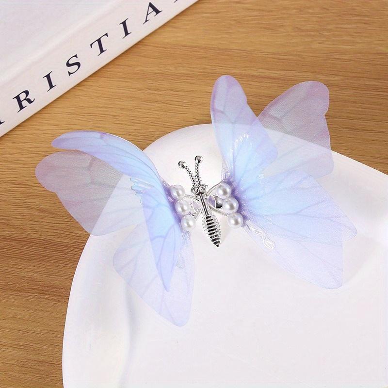 4pcs Dynamic Butterfly Hair Clip Gradient Butterfly Hair Clip 3D Simulation Butterfly Hair Clip