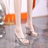 Fashion Hot Selling 2025 New Summer Shoes Ladies rhinestone Sandals Fashion sexy high heels Elegant hollow out comfort Women's slippers