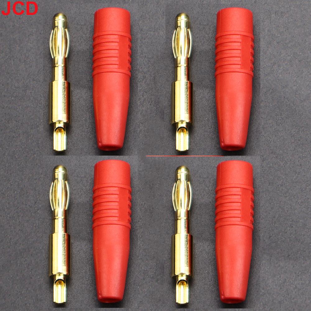 JCD 4pcs New  4mm Plugs Gold Plated Musical Speaker Cable Wire Pin Banana Plug Connectors