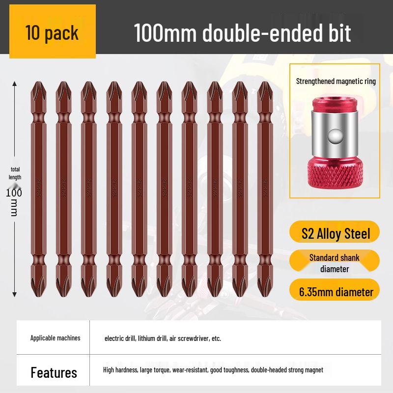 Industrial-Grade Magnetic Phillips Screwdriver Bit Set - Super Hard for Electric Screwdrivers and Hand Drills