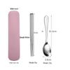 Portable Stainless Steel Cutlery Set: Fork, Spoon & Chopsticks - Ideal for Students & Outdoor Use