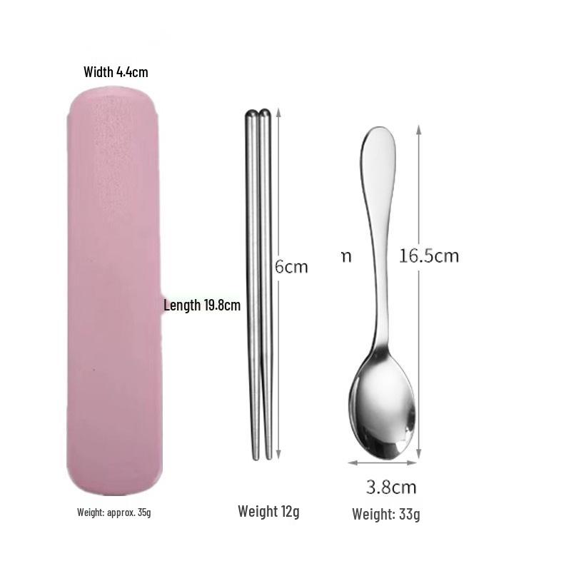 Portable Stainless Steel Cutlery Set: Fork, Spoon & Chopsticks - Ideal for Students & Outdoor Use