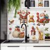 Cartoon Santa Claus Gives Gifts, Home Festival Decorations, Wall Stickers