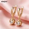 SIMJOO Rose Gold Color Fashionable Geometric Shape Noble Women's Stone Earrings Pendants