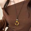 Minimalist Irregular C-Shaped Pendant Necklace: Women's Versatile Long Sweater Chain with Niche Design Sense