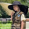 Solar Cooling Fan Hat Wide Border Children Hat Sun Protection Fishing Hat for Hiking Camping Fishing Activity