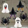 3D Honeycomb Design Halloween Honeycomb Ball Pendant Paper Craft Material Ceiling Mountable Hanging Halloween Ornaments