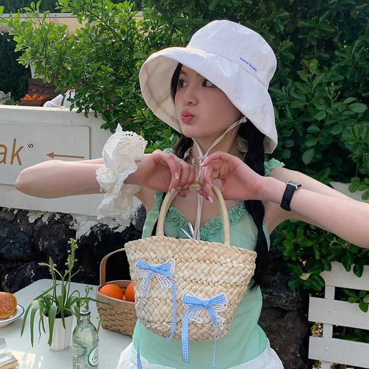 Mint Stylish Sweetheart Sun Protection Bucket Hat For Women With Large Brim Adjustable Design