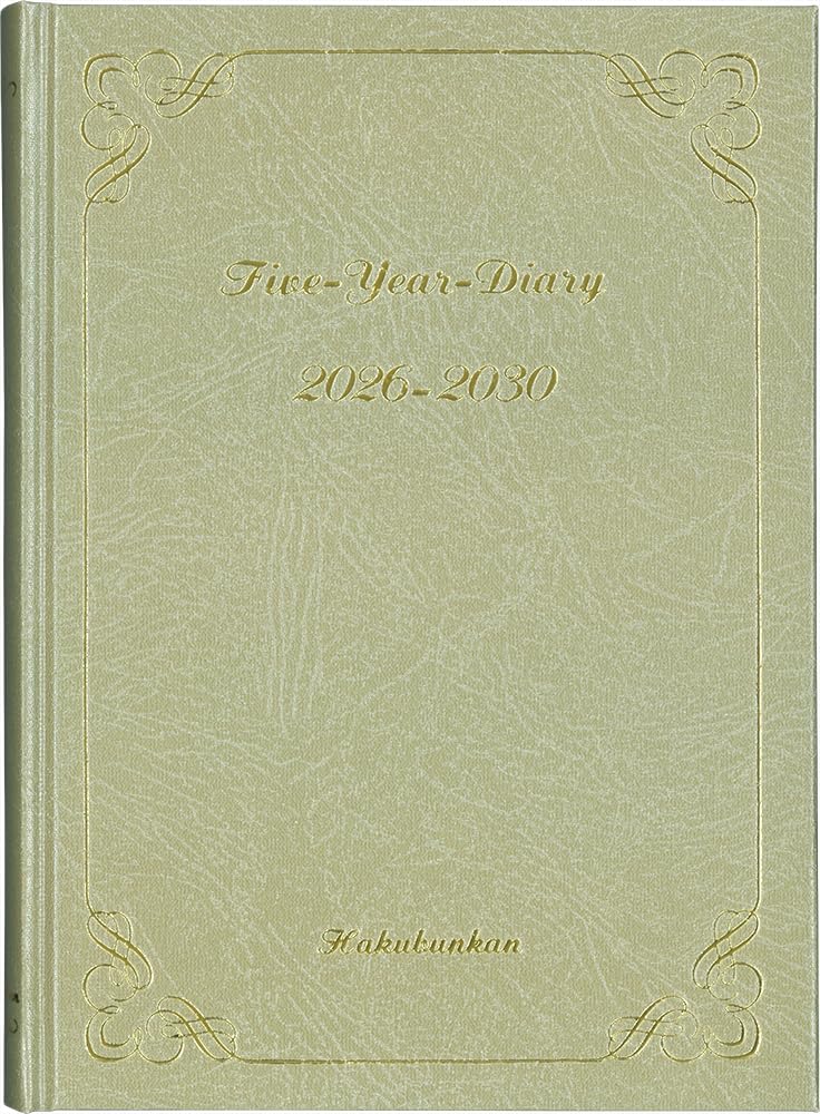 

Hakubunkan Diary 2026 A5 182 January 5-Year Diary, Gold, No. (Starts 2026) золотой