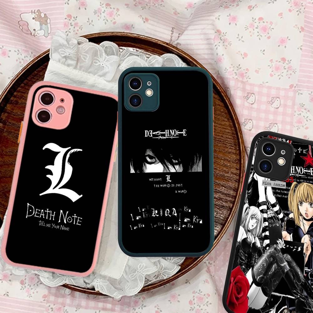 D-Death Note Matný poloprůhledný kryt na telefon Pro Iphone 16 ProMax 15 14 13 12 11 X XS PRO Plus