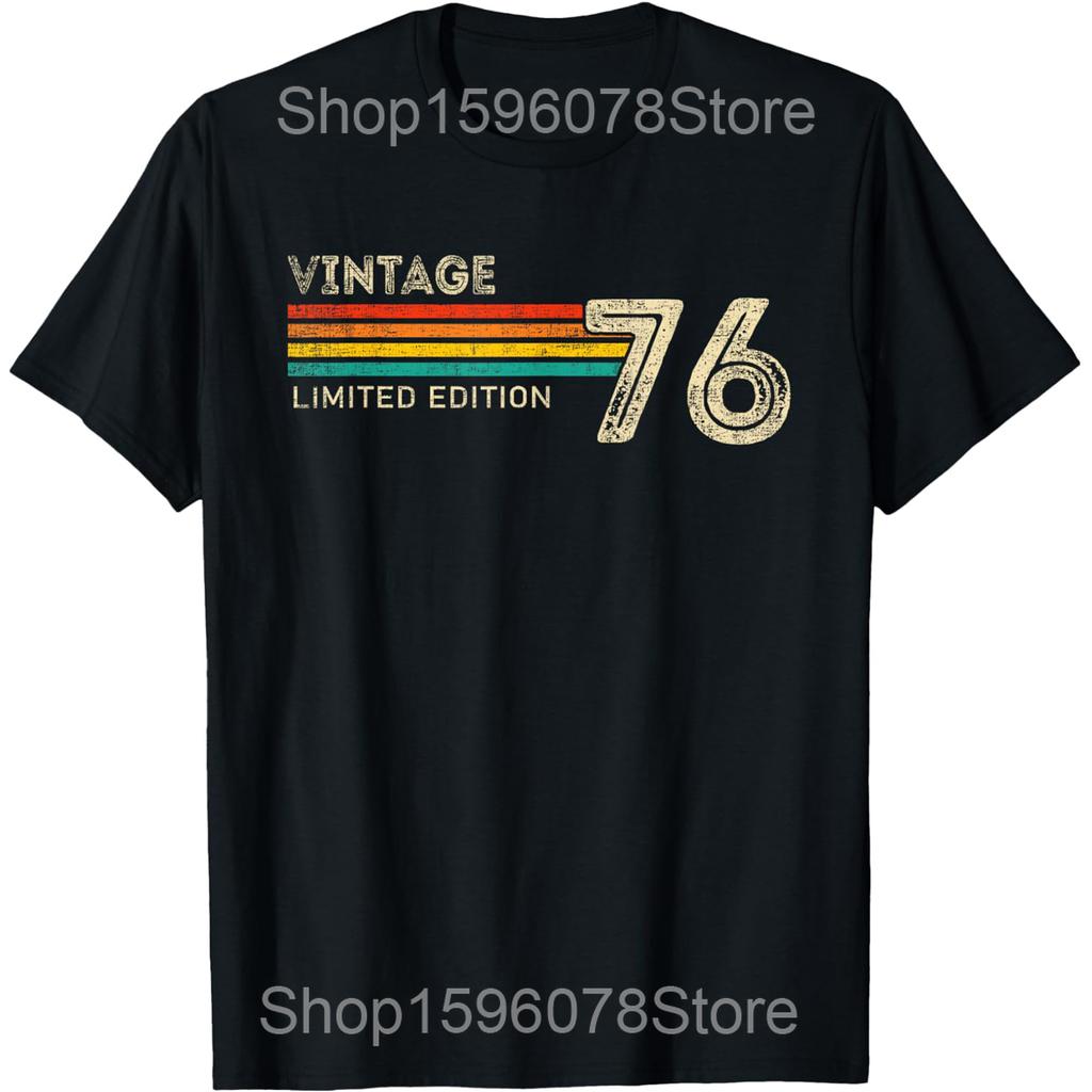 Vintage 1976 Classic 50 Years Old Bday 50th Birthday Rock T Shirts Humor Streetwear Tee Short Sleeve Unisex Loose Clothing