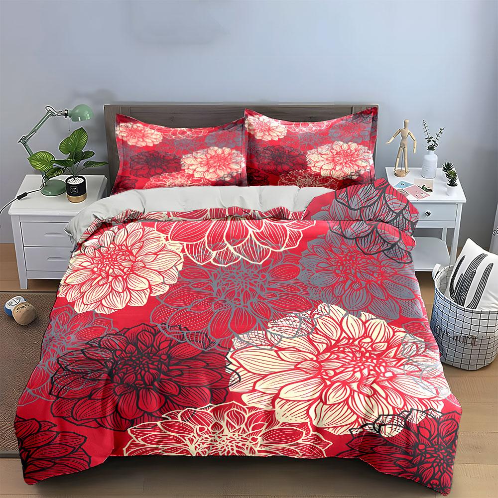 Floral Pattern Three-Piece Set For Decoration  Kid'S And Adults' Bedroom Decor, Exquisite Three-Piece Bedding Set Gift
