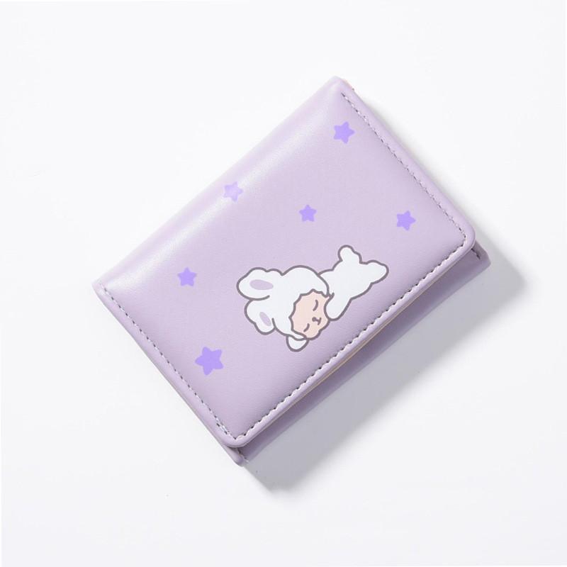 Стильный корейский женский кошелек короткий элегантный студенческий многокарточный ручной клатч кошелек для монет оптом фиолетовый