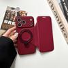 Imitation Liquid Flip Card Bag, Magnetic Suction Bracket, Mobile Phone Case, Suitable for Apple 17PRO Trend 12 Anti-drop 13 Skin Feeling 16