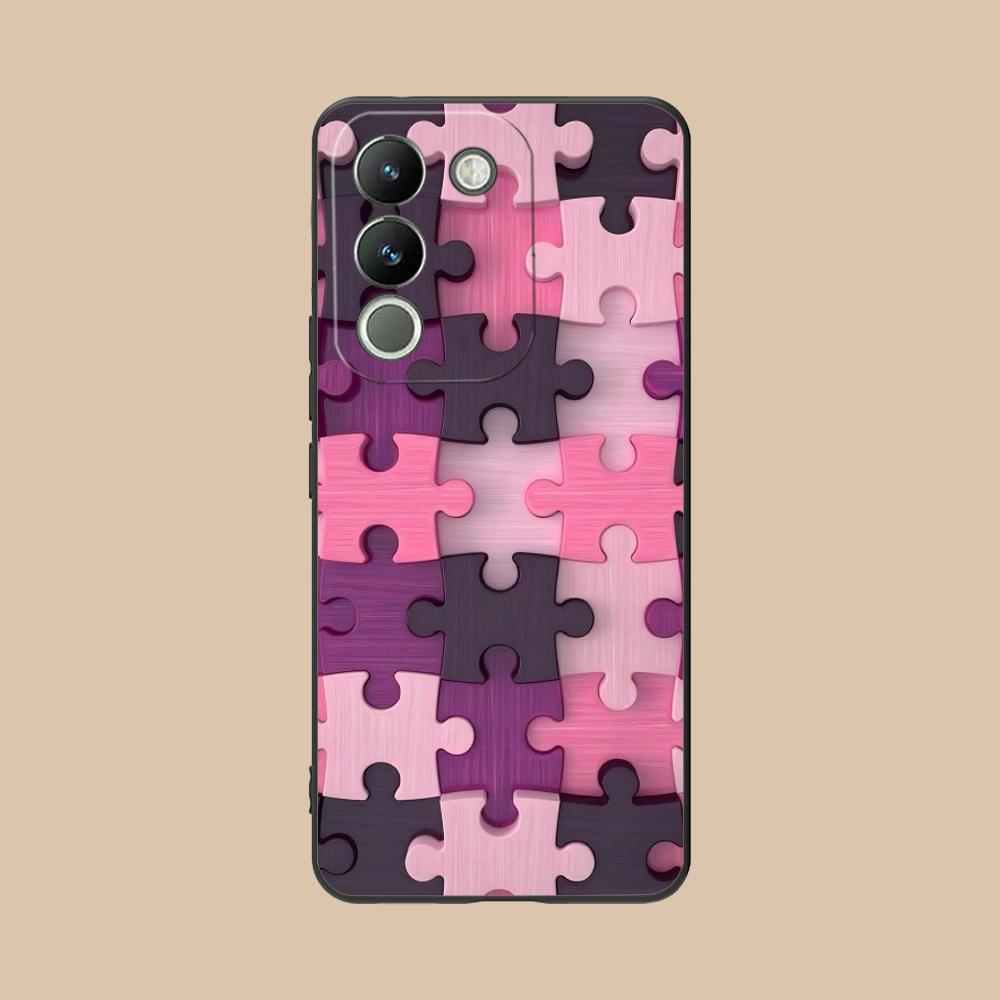Puzzle Texture Mobile Cell Phone Case for VIVO Y77 76 75 74 73 72 58 56 55 51 50 38 36 Y19 Y18 Y03 Y01 5G Printing Cover