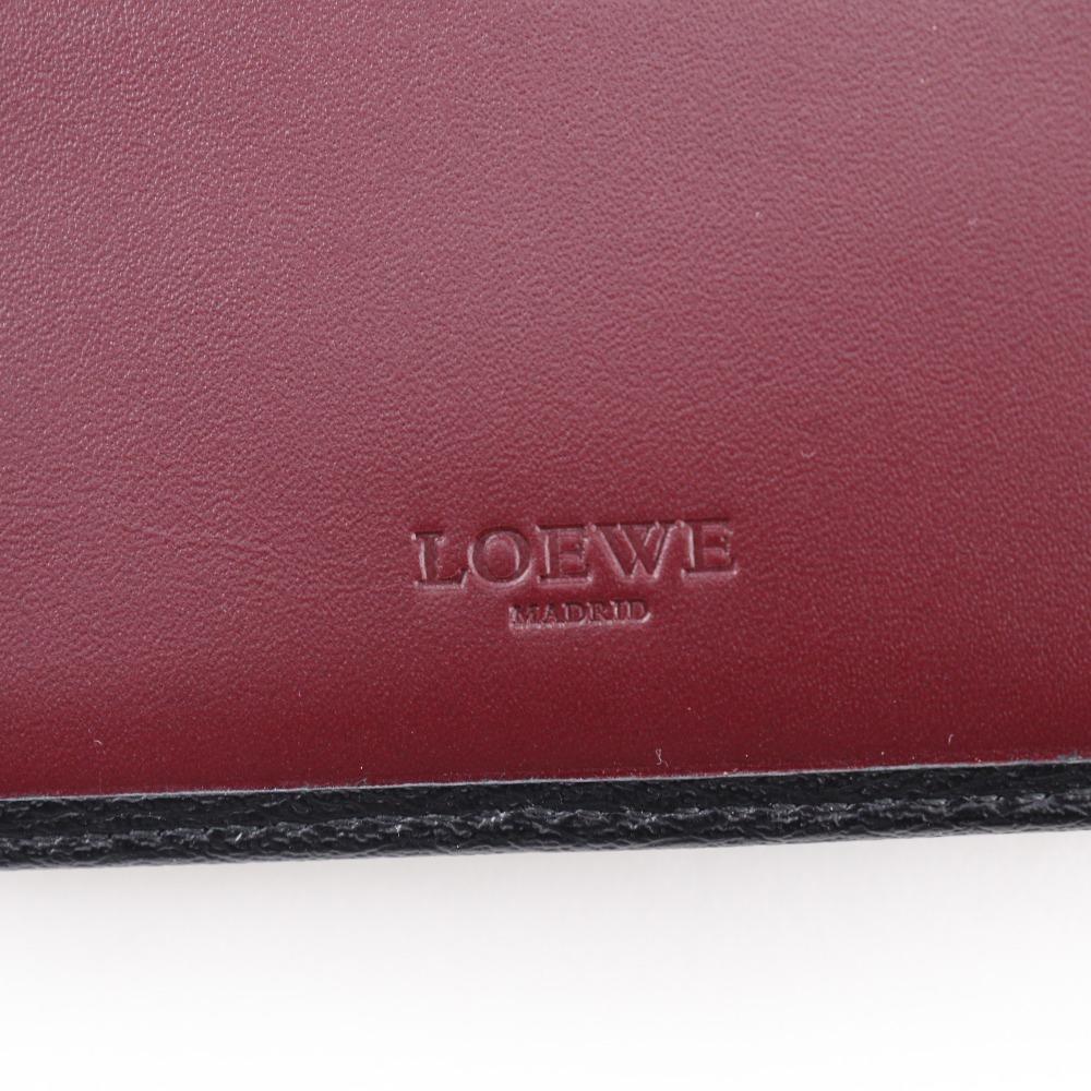 Loewe Anagram Bi-Fold Wallet 103.30.302 Bill Compartment Black Leather Mens Used