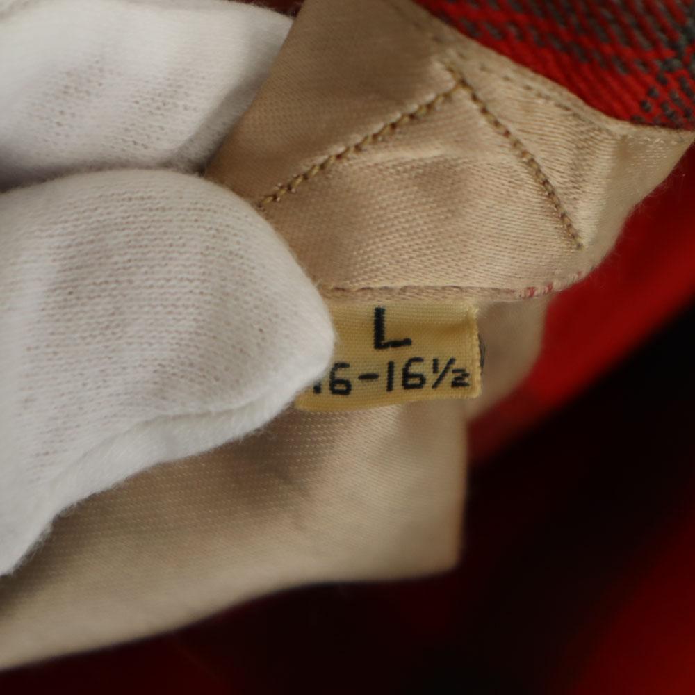 Lanerossi 50s 60s Vintage Box Silhouette Check Pattern Long sleeve Open collar shirt Men's Used