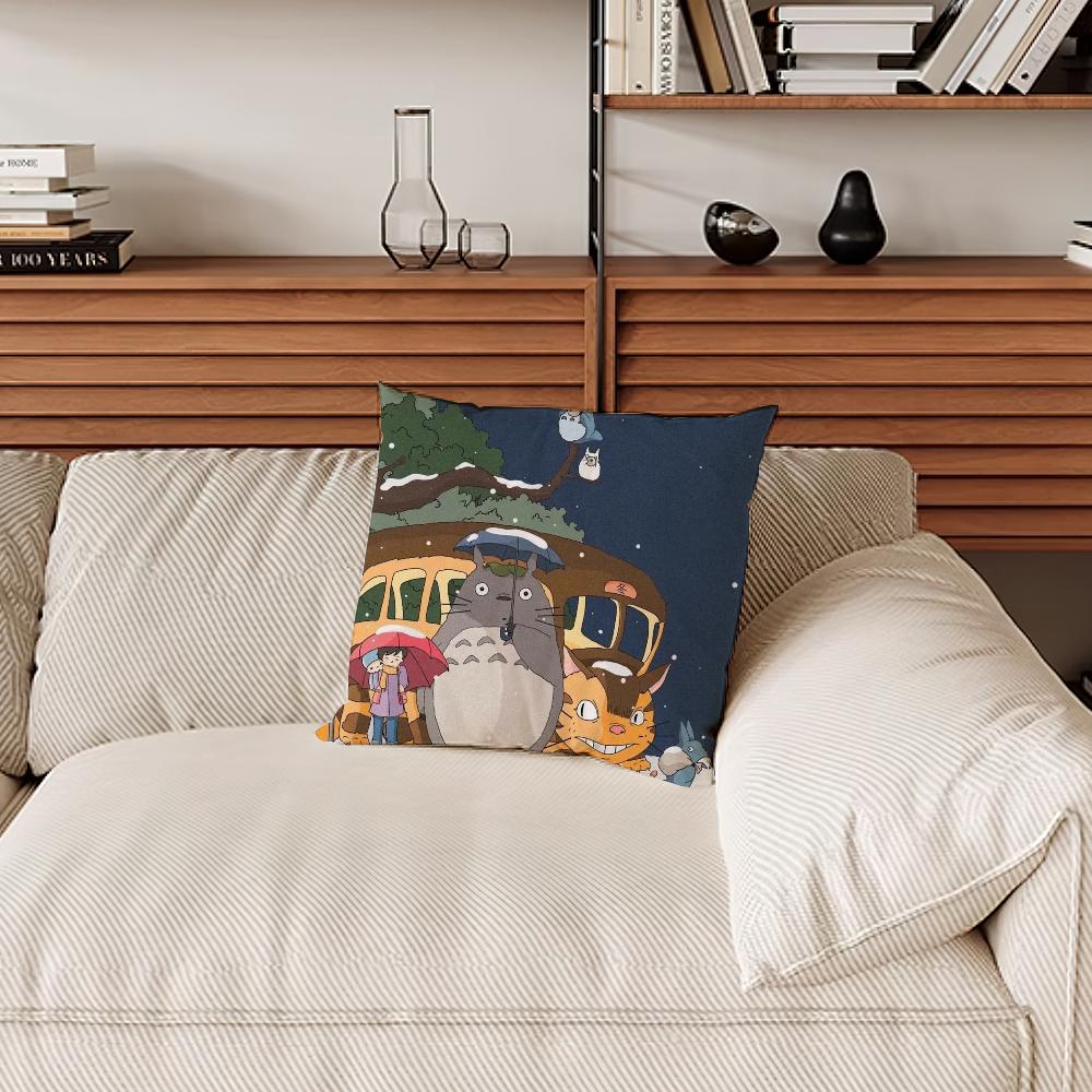 Klassisch Kawaii Niedlicher Kissenbezug Sofa Wohnzimmer Schlafzimmer Kopfteil Rückenlehne Kissen Quadratisches Kissen T-Totoroes Nickerchenzeit