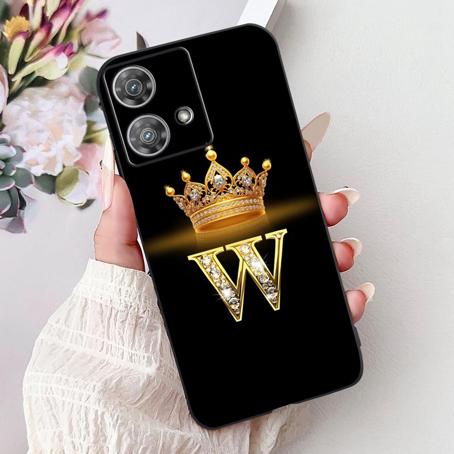 For Motorola Edge 40 Neo Case XT2307-1 Cute Crown Letters Cover Soft Silicone Phone Cases For Motorola Edge 40 Edge40 Neo Fundas