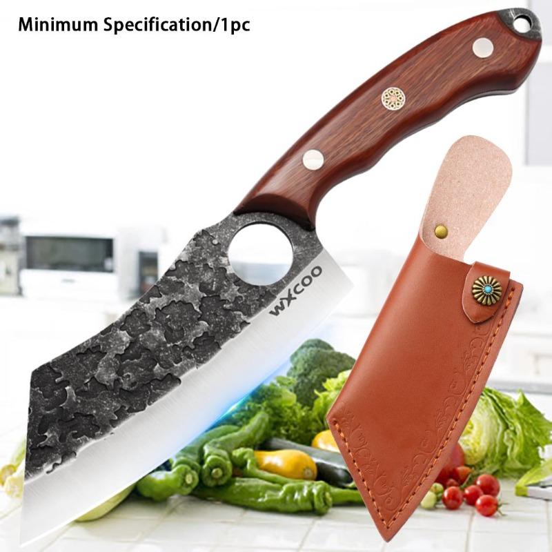 Stainless Steel Kitchen Knife Wooden Handle Sharp Boning Knife Multipurpose Knife Kitchenware Butcher Cutting Paring Meat Cleaver