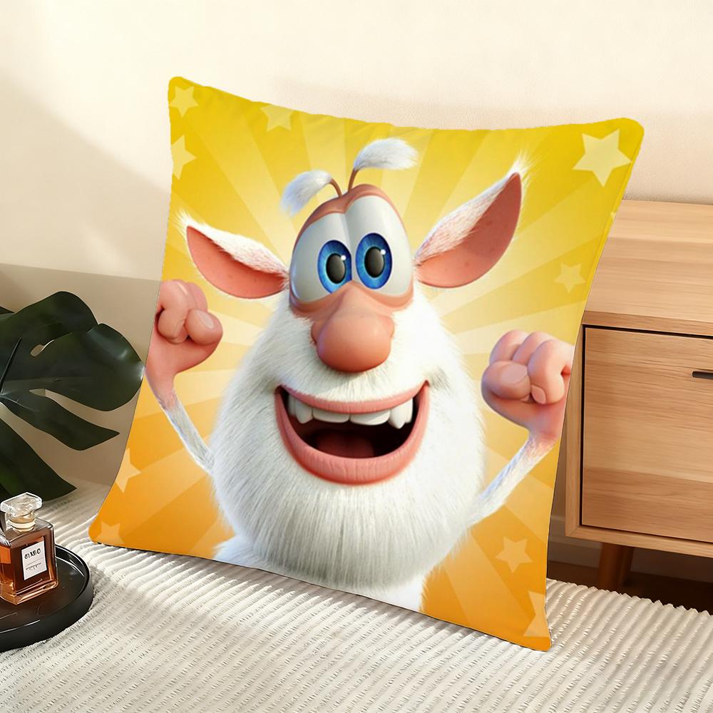 Cute Fourbob-Booba Cushion Cover Soft Short Plush Pillow Cover Smooth Cozy Texture Aesthetic Cushion Case Home Decor