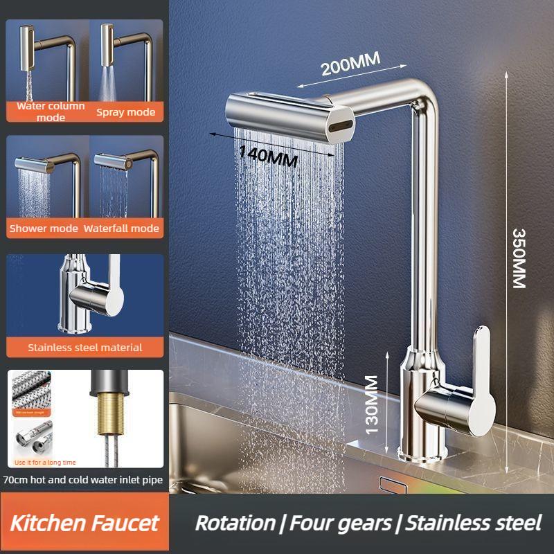 Einziehbarer Wasserhahn Haushalt Universal Multifunktional Regendusche Spülbeckenarmatur Küchenarmatur Heiß und Kalt Gemüsewaschbecken