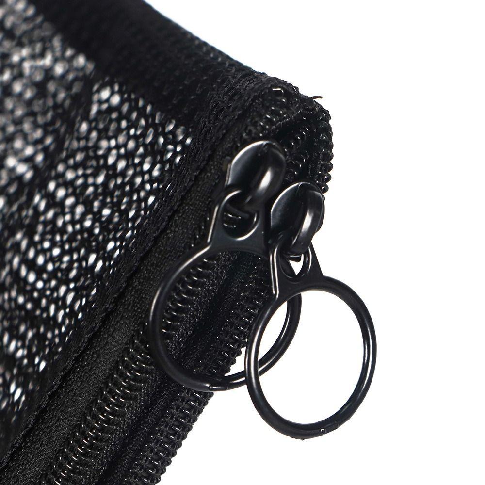 New Double Zipper Mesh Storage Bag Dopamine Color Candy Color Mesh Cosmetic Bag Toiletry Large Capacity Travel Storage Pouch